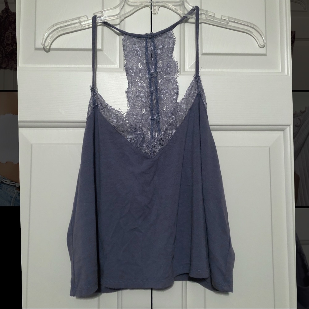 Forever21 Lace Tank Top Periwinkle Blue L